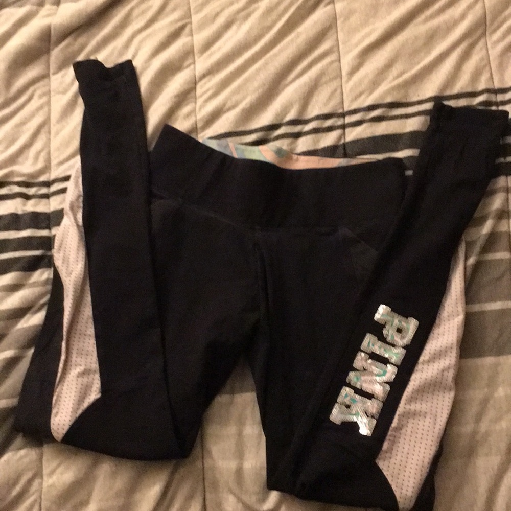 PINK pocket and mesh leggings